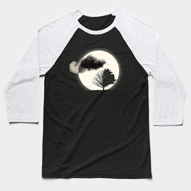 Half dead tree and moon Baseball T-Shirt by Trashy_design